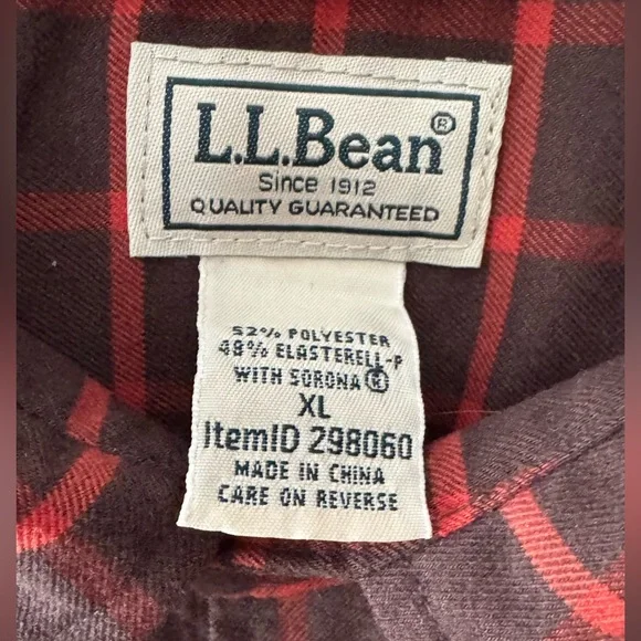 L.L. Bean Men's Casual Red Checkered Shirt Size XL - Picture 9 of 9
